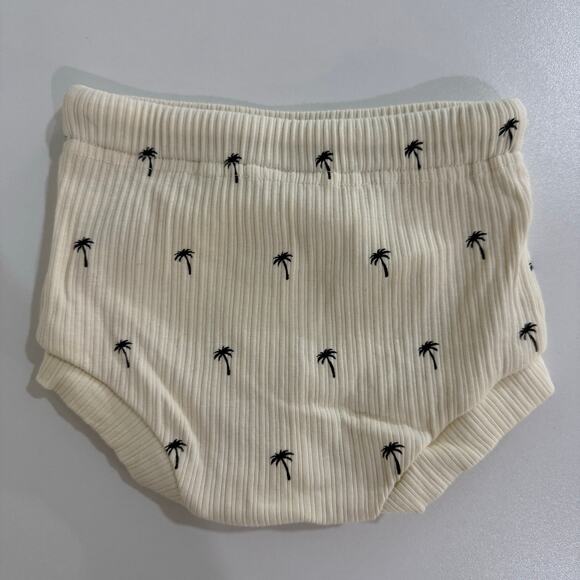 Woven Kids Palm Tree Bodysuit & Ribbed Shorts Outfit Set Size 3-6 Months Cotton - Picture 6 of 9